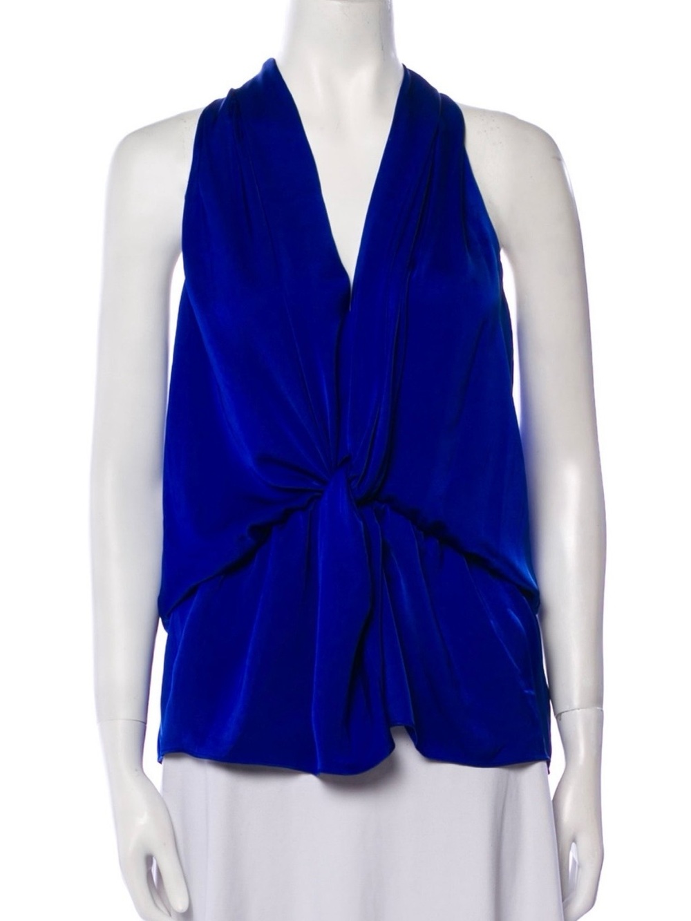 Ramy Brook Cobalt Blue Knot-Front Halter Camisole